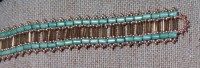 Pulsera de canutillo verde, rocalla y rulas Checas